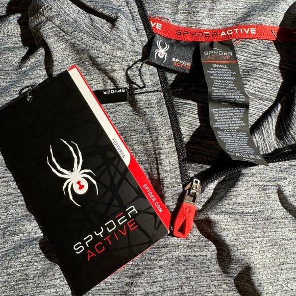 Spyder Active Men’s Gray Quarter Zip Collared Top Lightweight pullover Small NWT - Picture 5 of 6